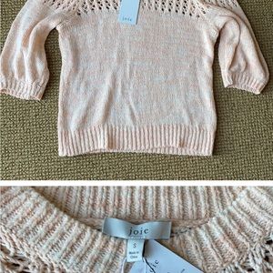 Joie Una short sleeve sweater cotton/nylon NWT in melon space dye color